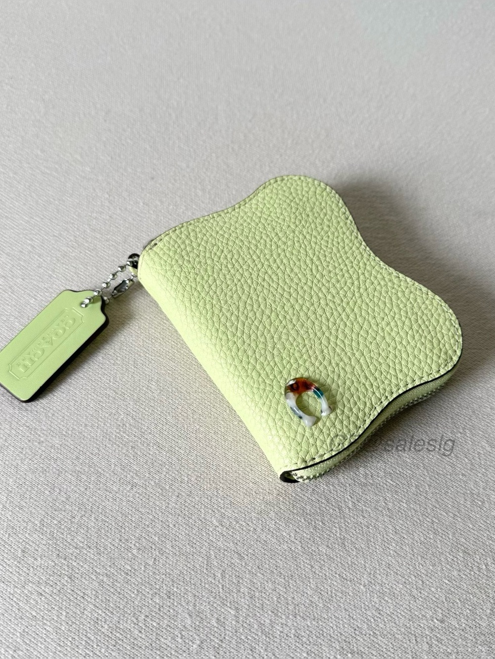 NWT Coachtopia Zip Around Wallet
Coachtopia Leather Silver/Pale Lime Green CQ864